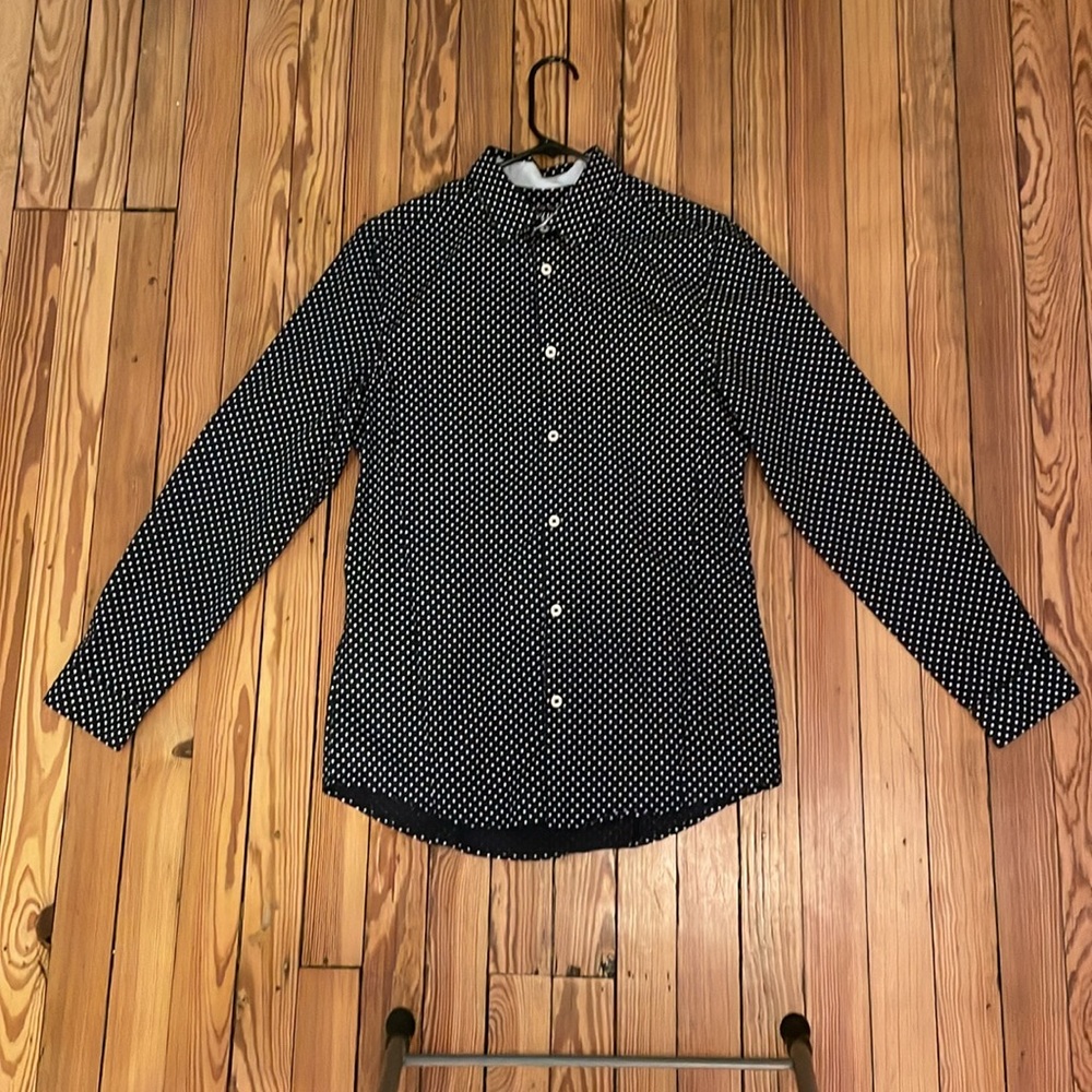 H&M Slim Fit Easy Iron polka dot button down